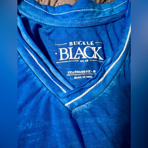 Royal blue men’s Buckle shirt - Picture 2 of 4